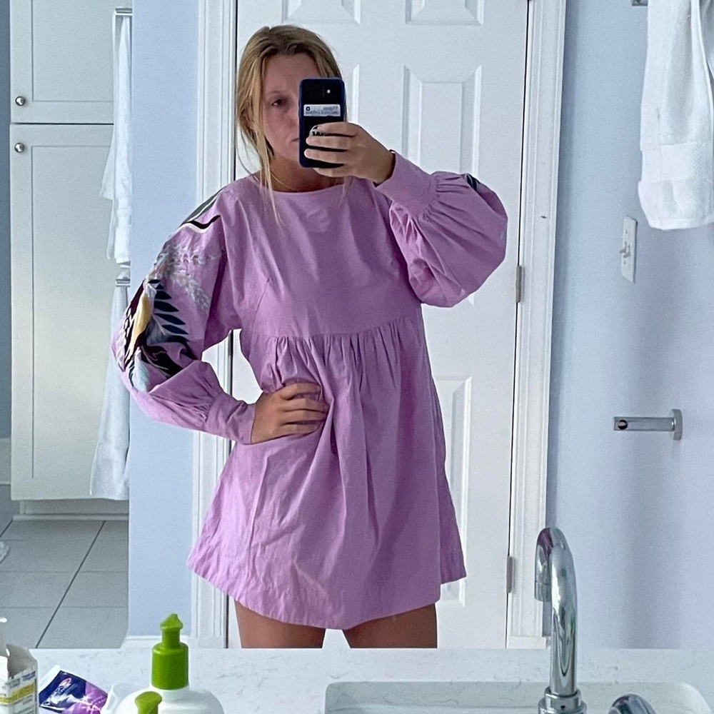 Free people purple mini dress babydoll